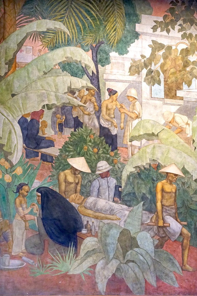 "Fresque du forum du Palais de la Porte Dorée (Paris)" by dalbera is licensed under CC BY 2.0 